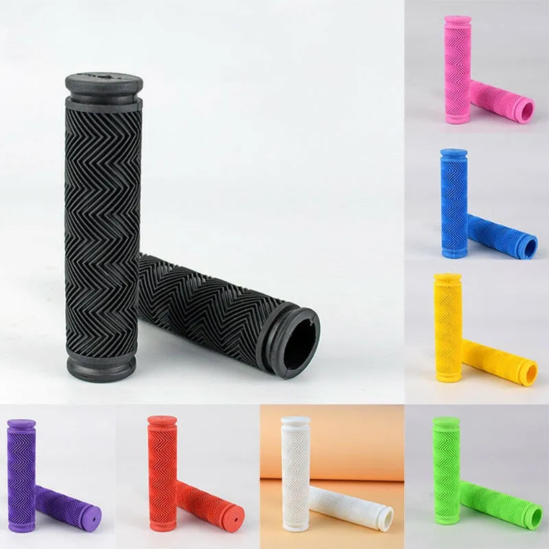 1pair Rubber Bicycle Handlebar Grips MTB Bike Grips BMX Mountain Road Fixie Bike Soft Grips Shockproof Bike Parts accessories