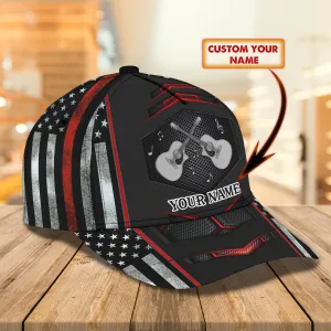 3D Classic Cap America Guitar Personalized Name Cap Namashops