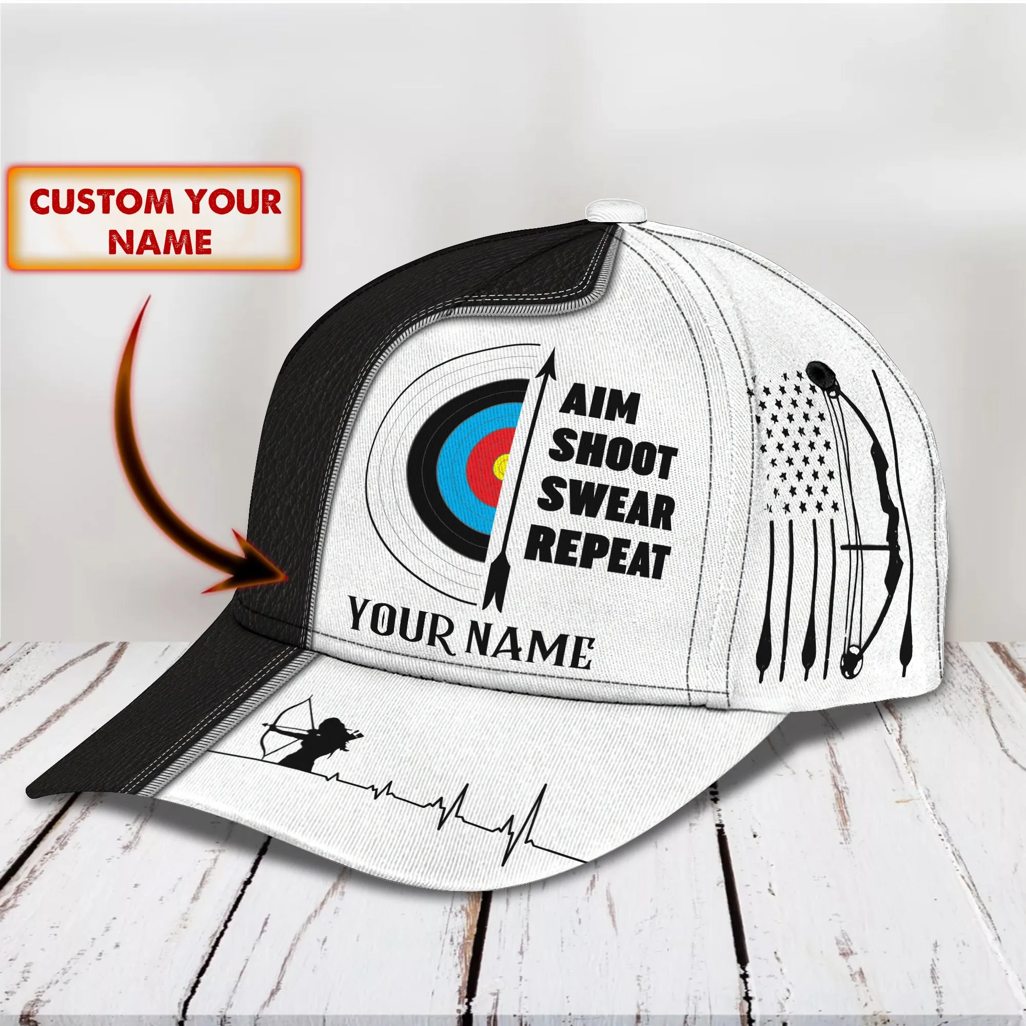 3D Classic Cap Archery Cv98 Personalized Name Cap 04 Namashops