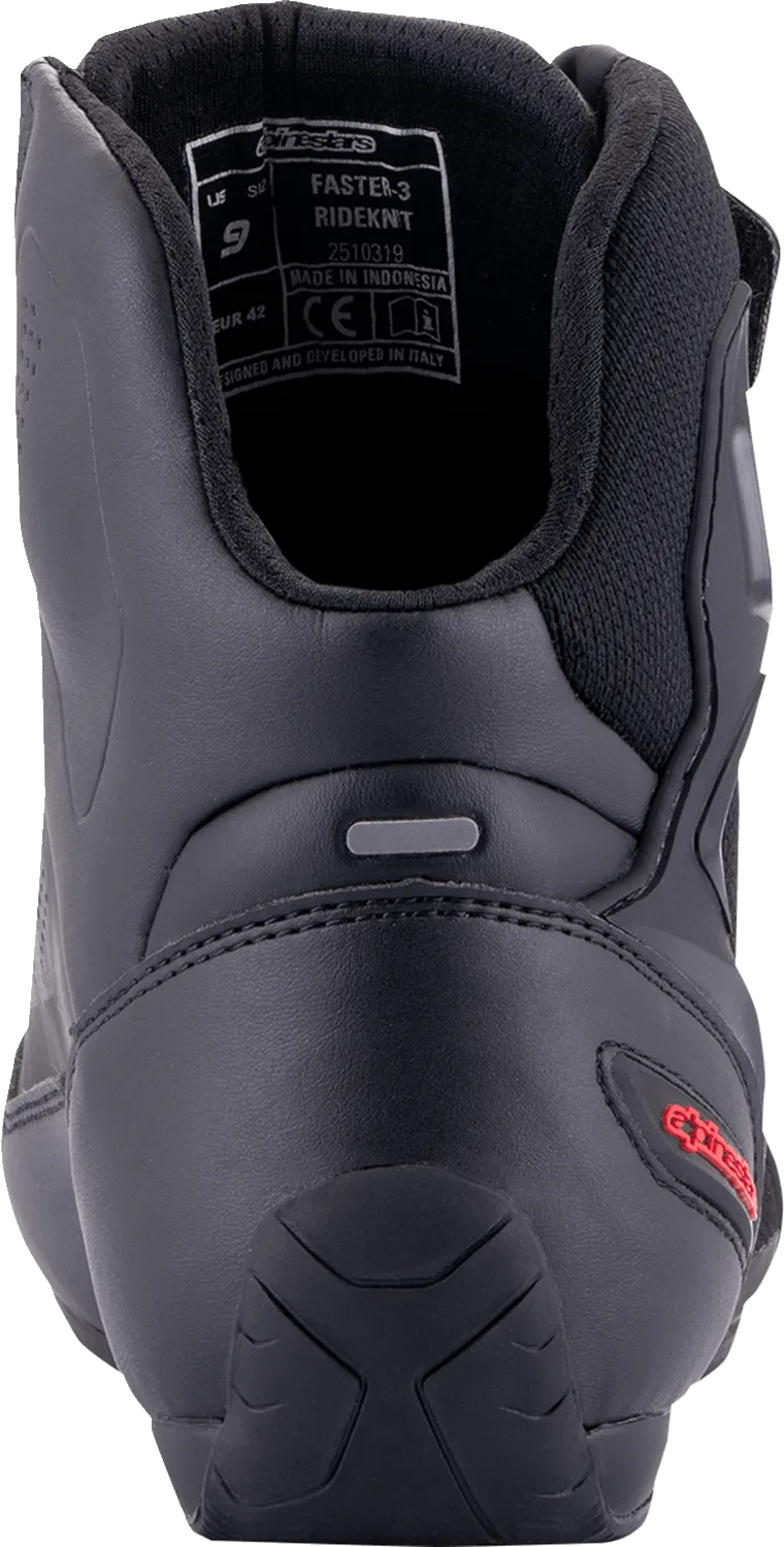 ALPINESTARS Faster-3 Rideknit Riding Shoes - Black/Gray/Red - US 12.5 25103191993-125