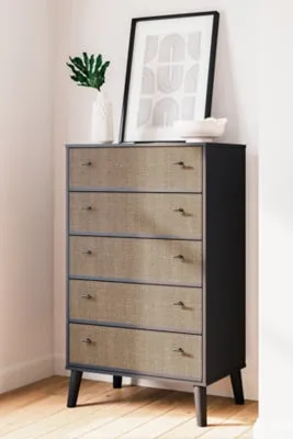 Charlang Full Panel Platform Bed with Dresser, Chest and 2 Nightstands