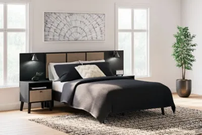 Charlang Full Panel Platform Bed with Dresser, Chest and 2 Nightstands