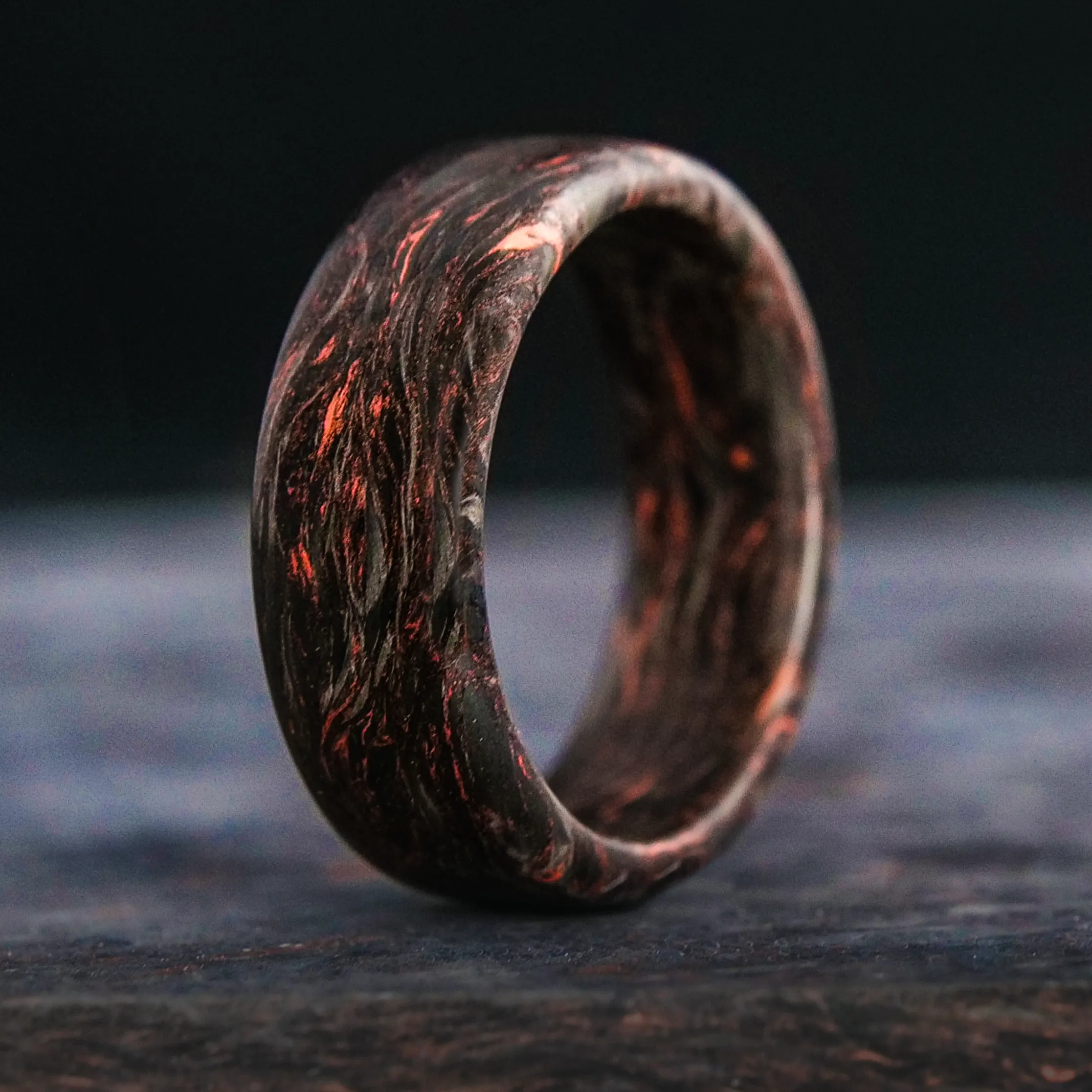 Copper Burl Carbon Fiber Ring