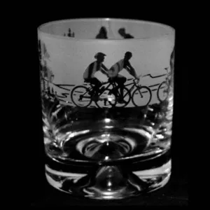 Cycling Whisky Tumbler Glass