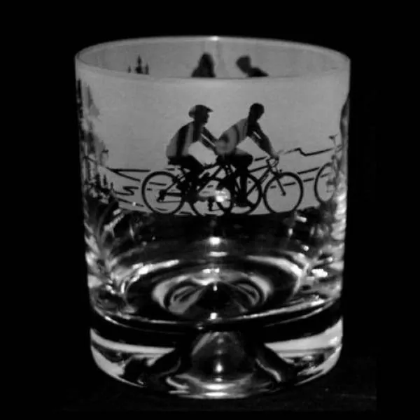 Cycling Whisky Tumbler Glass