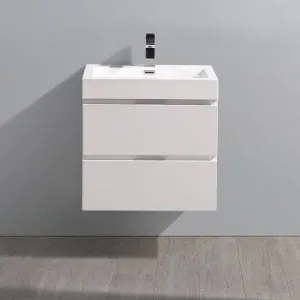 Fresca FCB8324WH-I Valencia 24" Glossy White Wall Hung Modern Bathroom Vanity