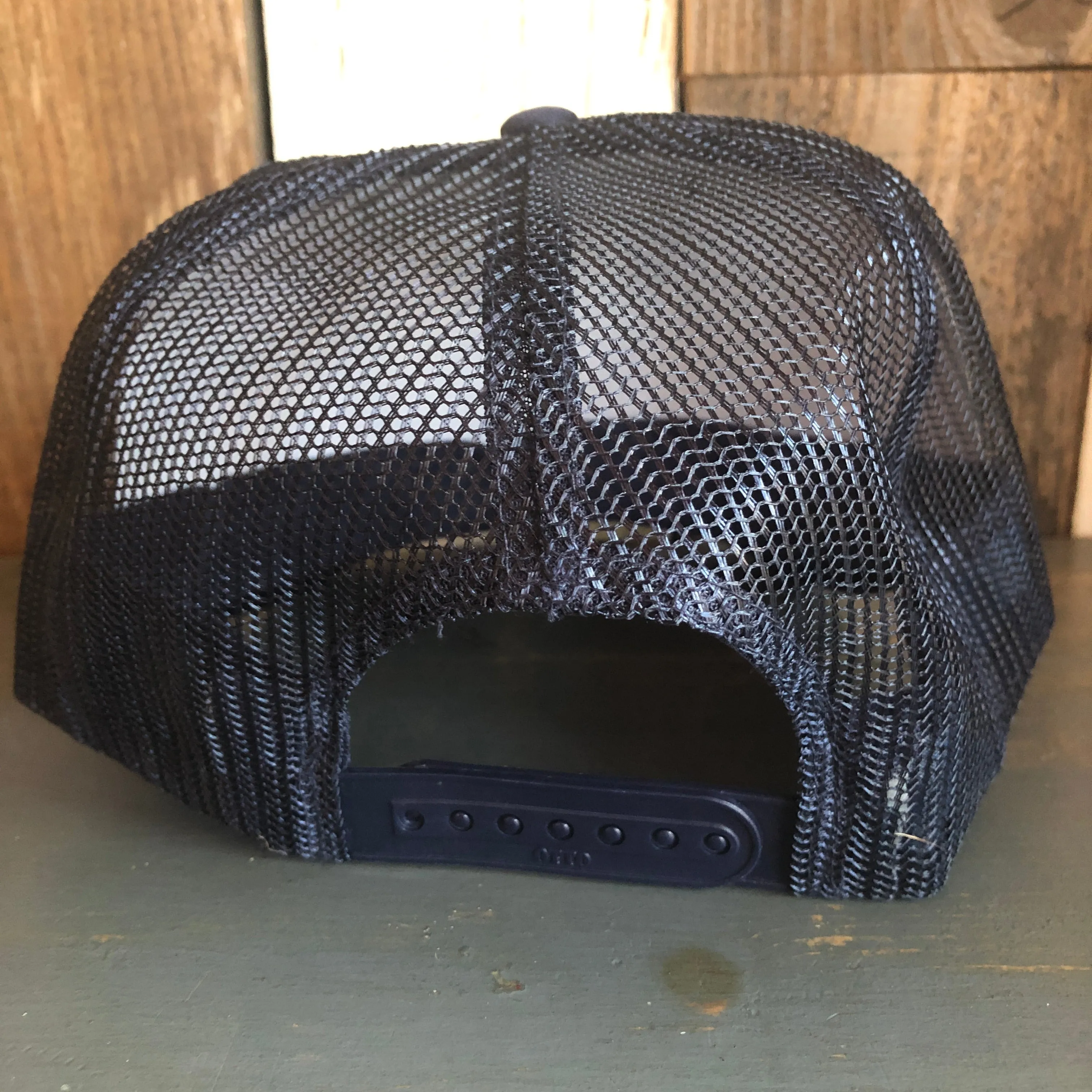 Hermosa Beach SKATEBOARDING WAS NEVER A CRIME High Crown Trucker Hat - Navy