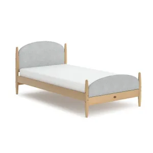 Kids Bed: 120x200x140 Wood, Beige and Gray by Alhome