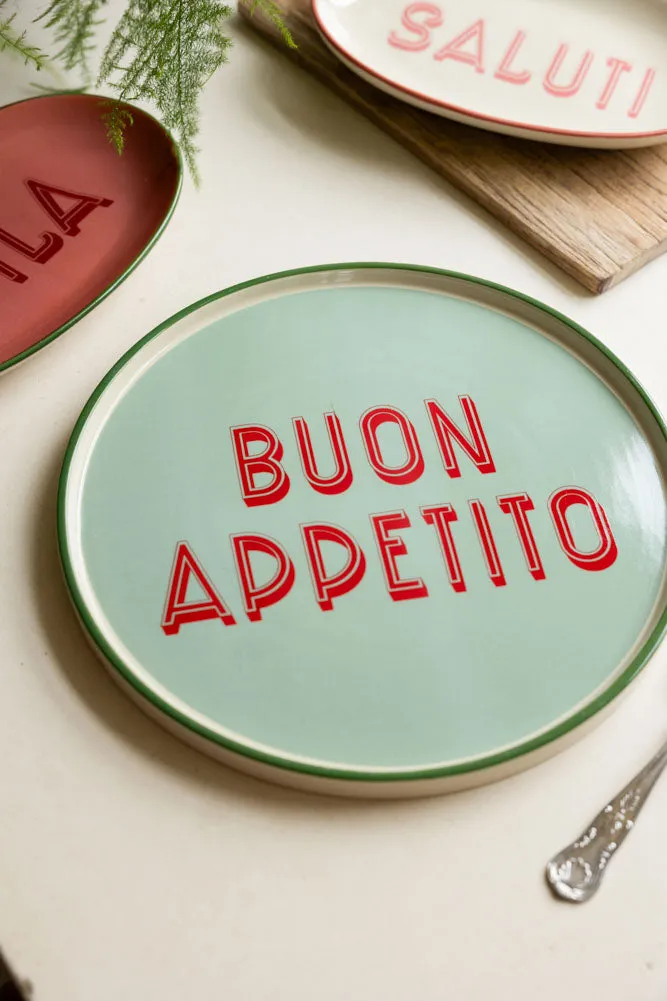 Mint Green Buon Apetito Plate
