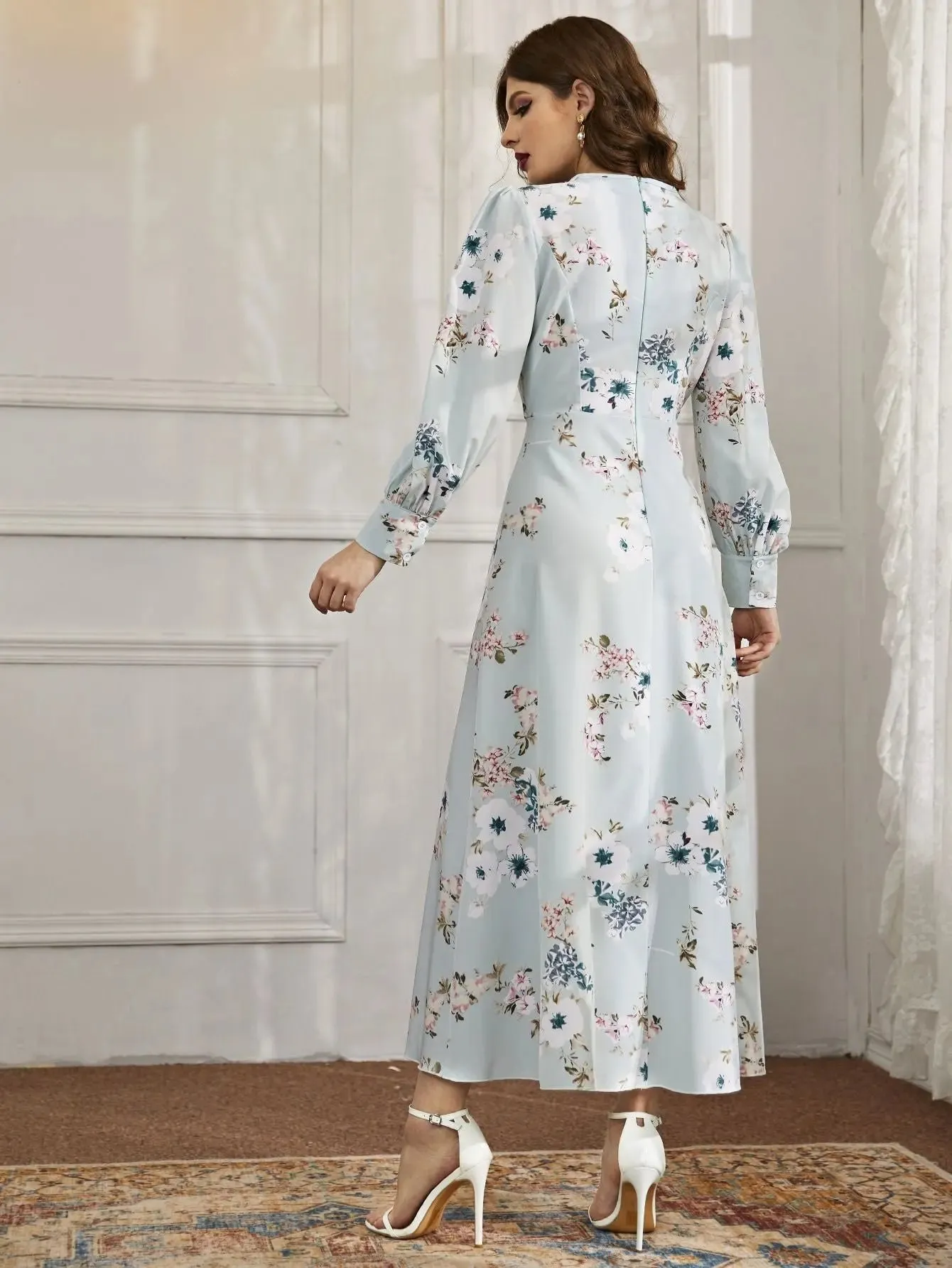 Mint Green Floral Dress