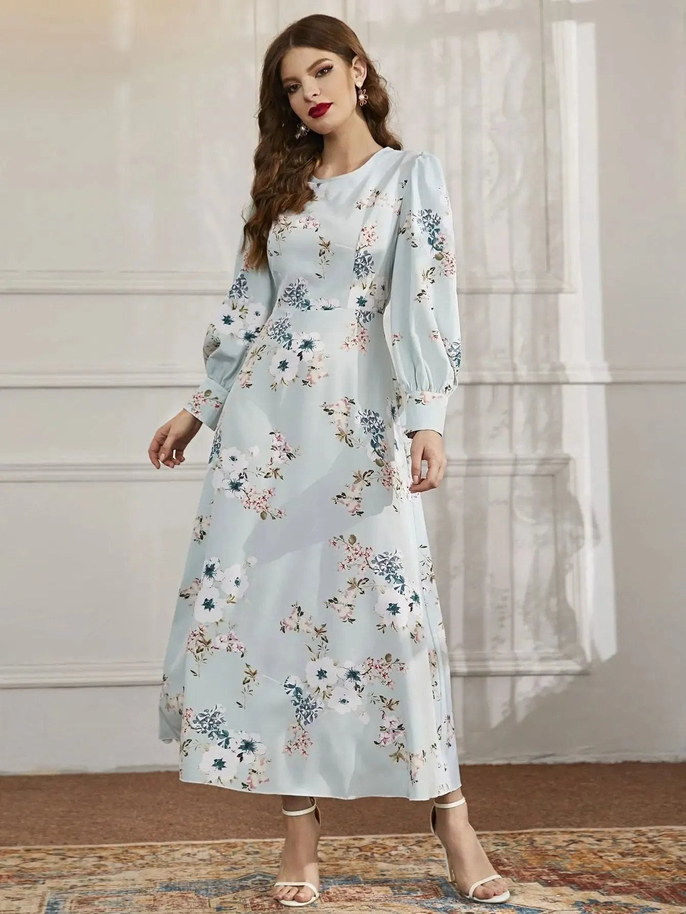 Mint Green Floral Dress
