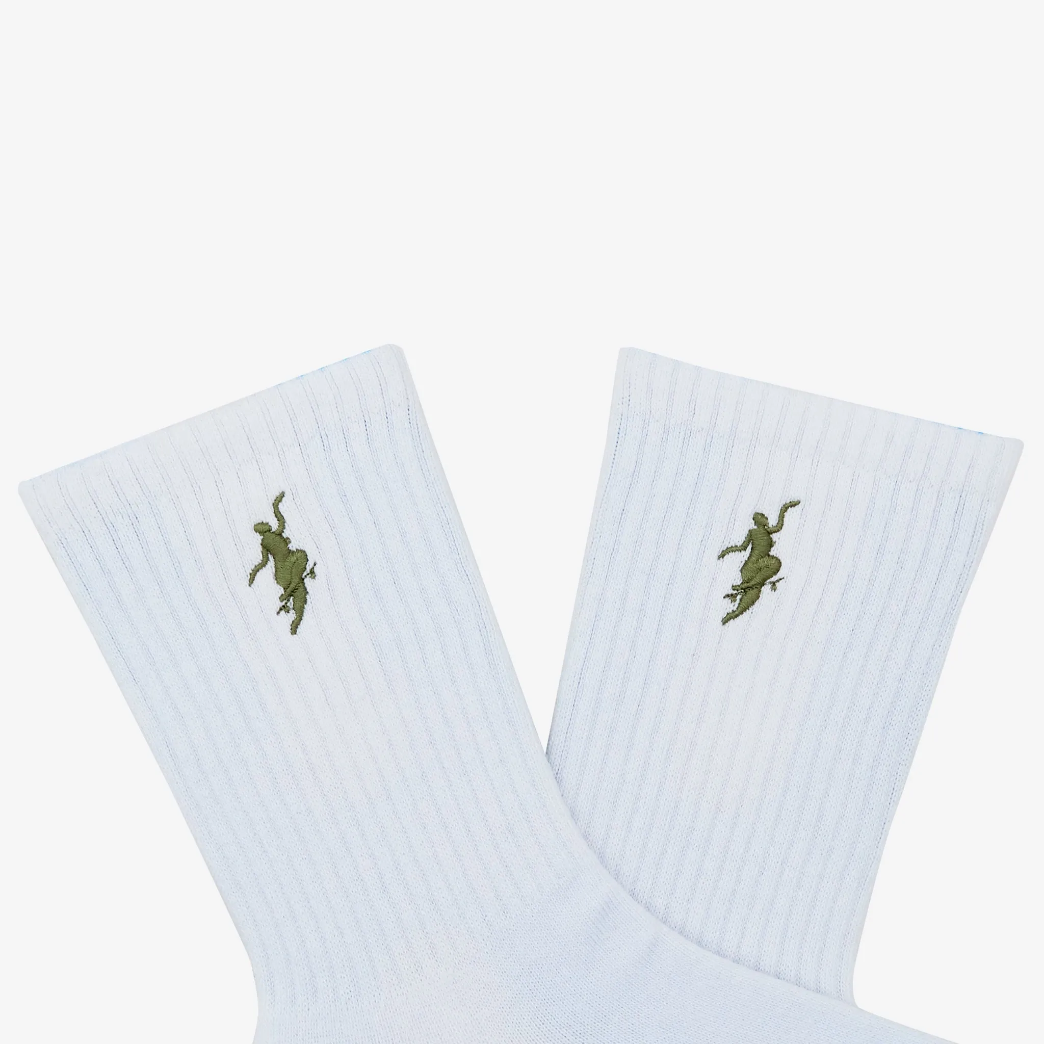 No Comply Socks White | Army Green