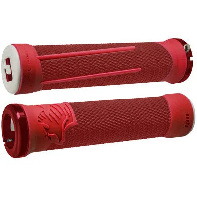 Odi Ag-2 Lock-On Grips Red/Fire Red With Red Clamps Ag-2 V2.1 Lock-On Odi Gripstape