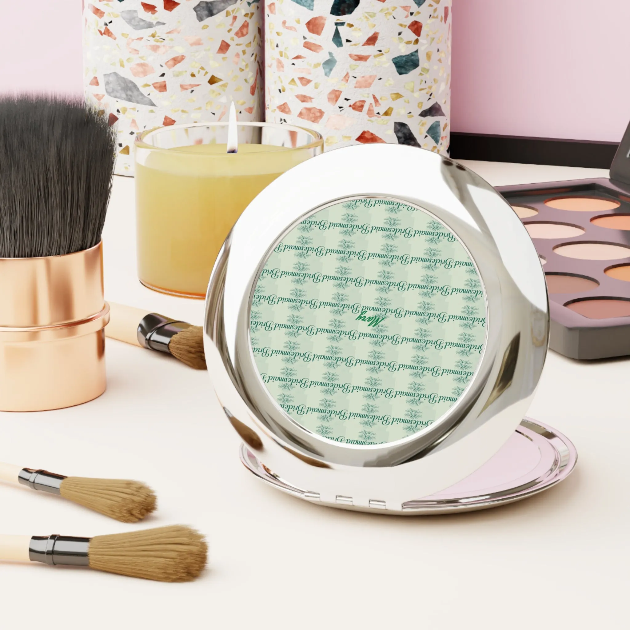 Personalized Bridesmaid Compact Travel Mirror