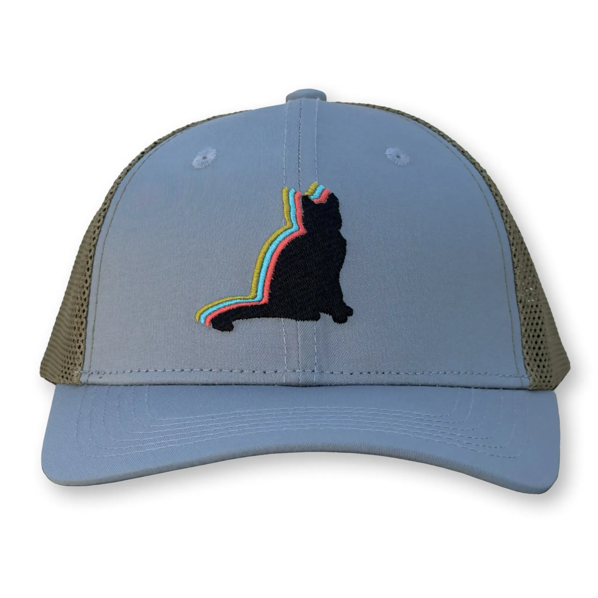 Poster Nutbag Trucker Hat / Gull Polycotton Blend with Oat Mesh and Black Cat