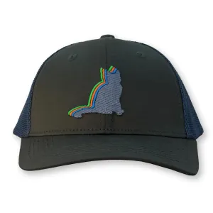 Poster Nutbag Trucker Hat / Kabocha Polycotton Blend with Graphite Mesh and Chartreaux Cat