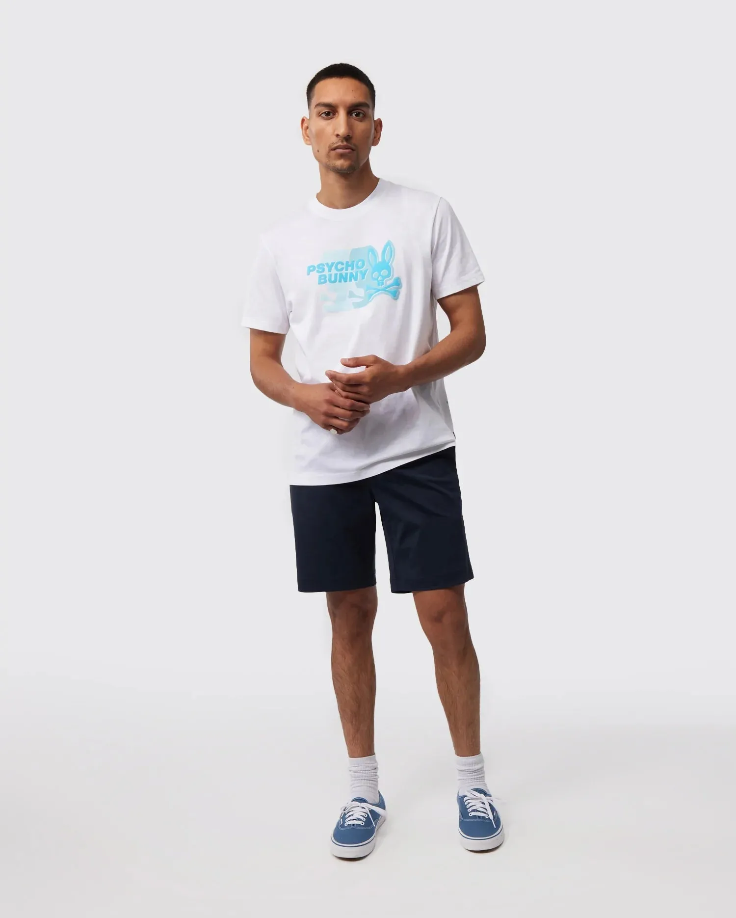 Psycho Bunny Mens Kona Graphic Tee - White