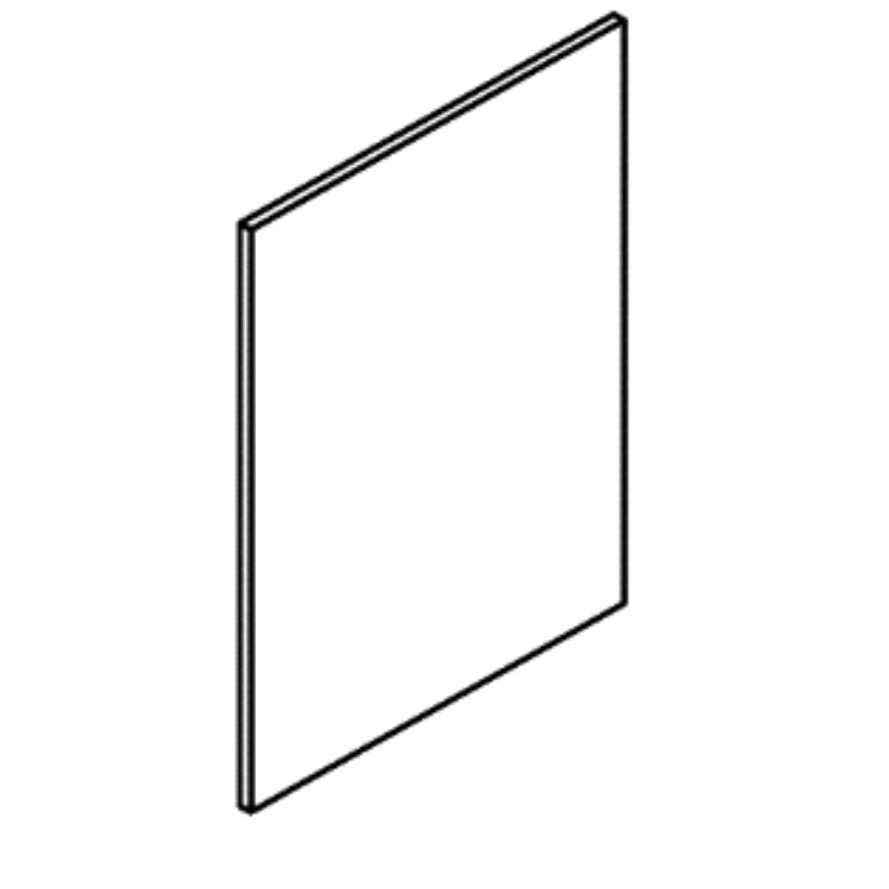 RTA - Glossy White - Base End Panels | 0.6"W x 34.5"H x 24"D