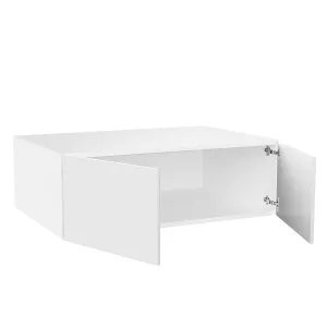 RTA - Glossy White - Double Door Refrigerator Wall Cabinets | 33"W x 12"H x 24"D