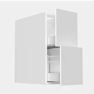 RTA - Glossy White - Two Drawer Base Cabinets | 12"W x 34.5"H x 24"D