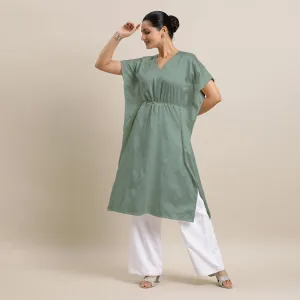 Siya x Rozaana | Kaftan Kurta in Mint Green with Thread Work | Coords or Only Kurta