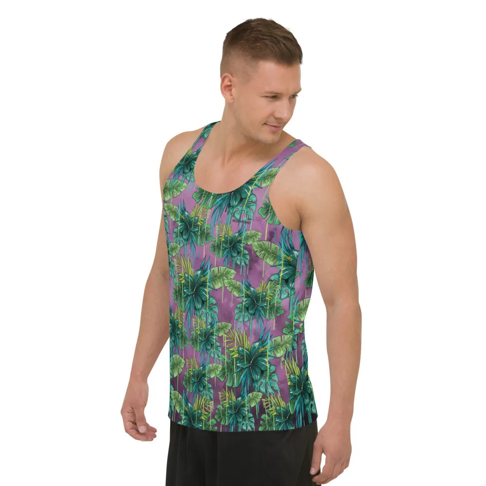 Tropical Unisex Tank Top, Tropical Leaves Print Men's or Women's Tank Top - Made in USA/EU/MX