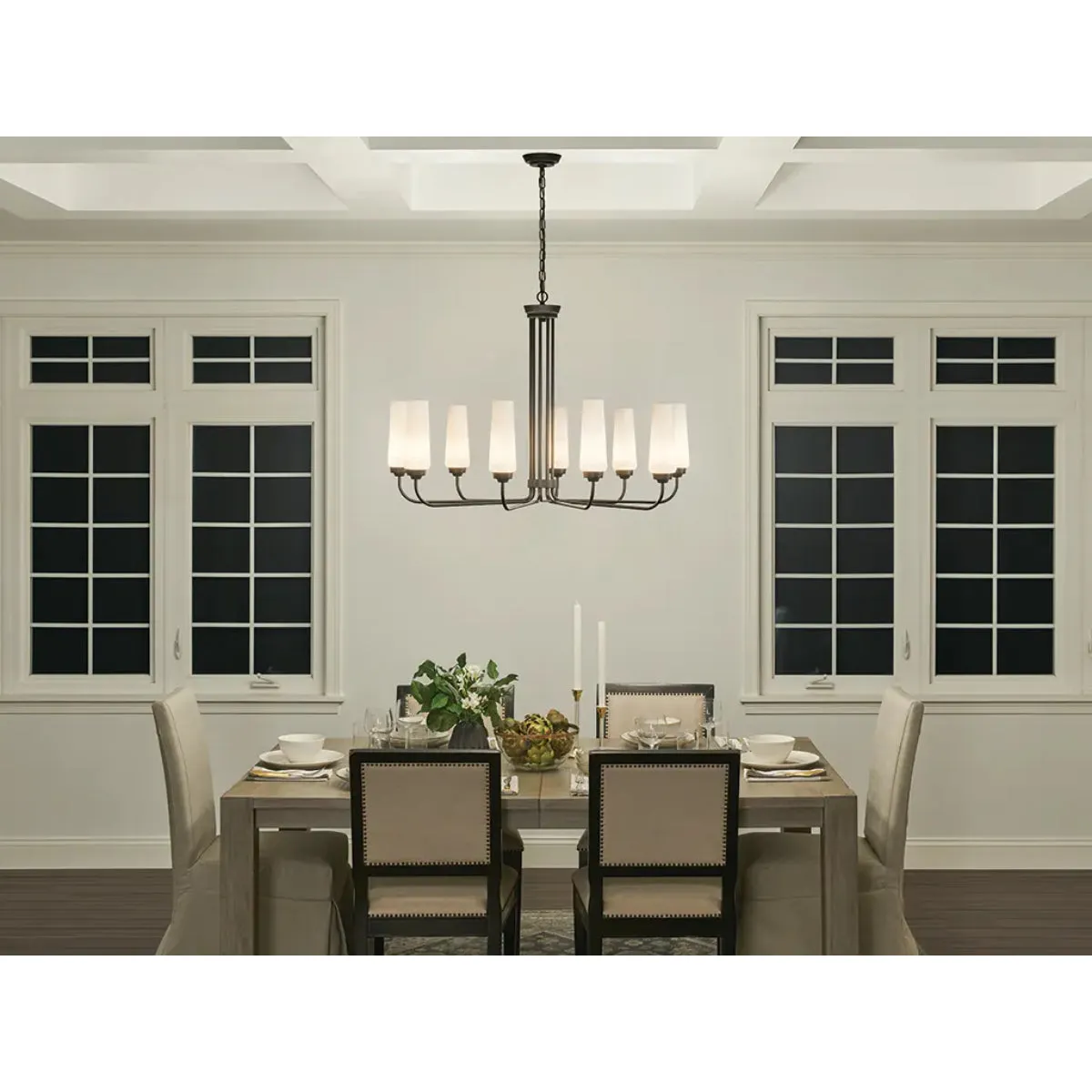 Truby 38" 9-Light Chandelier, Black Finish