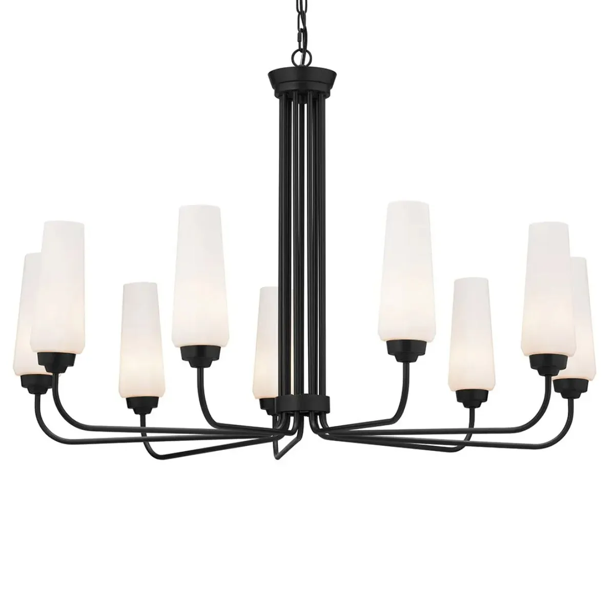 Truby 38" 9-Light Chandelier, Black Finish