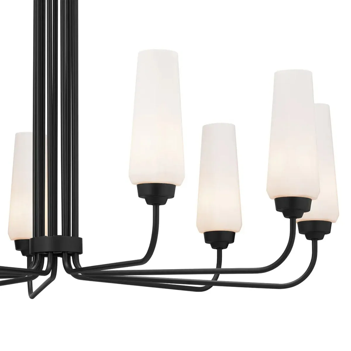 Truby 38" 9-Light Chandelier, Black Finish