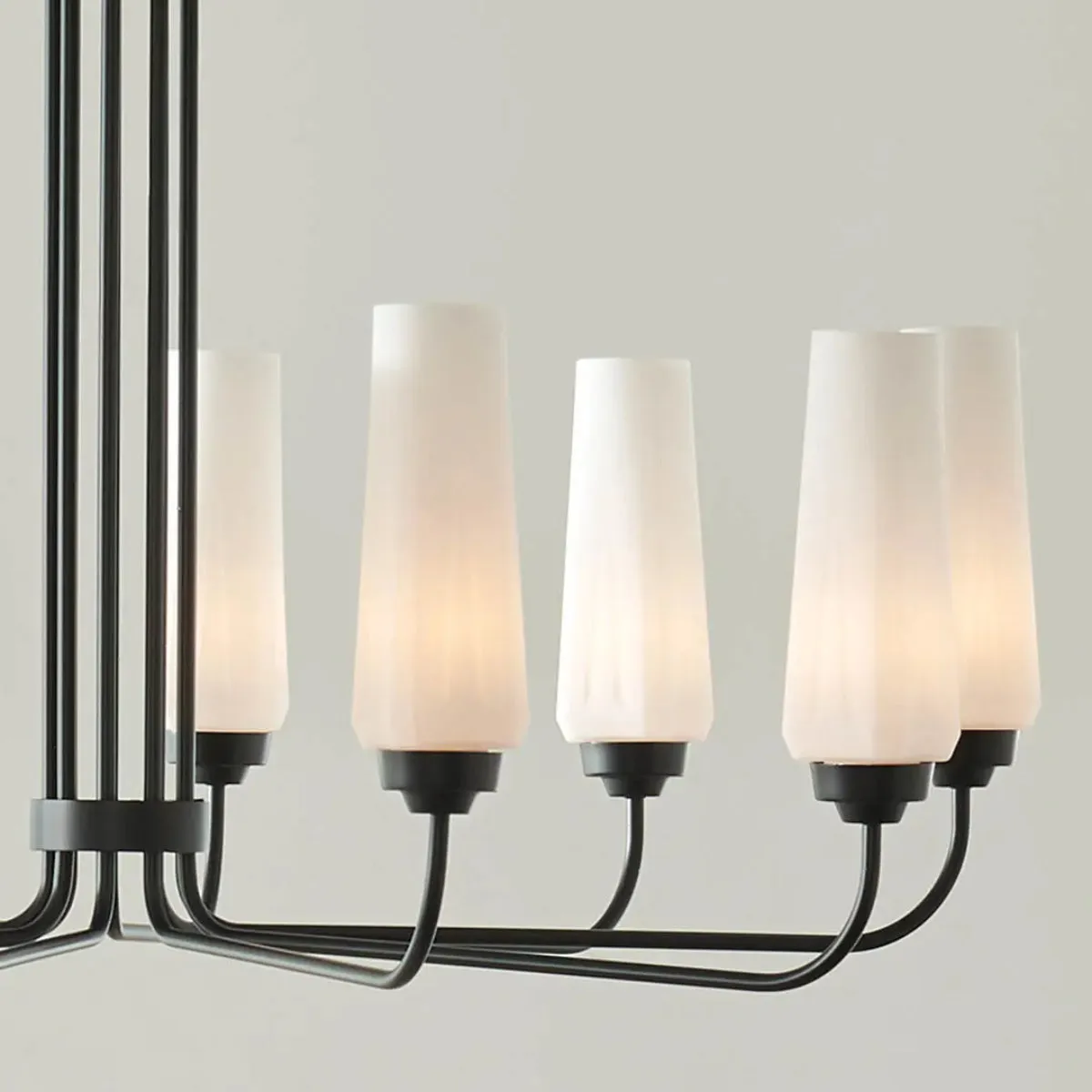 Truby 38" 9-Light Chandelier, Black Finish